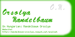 orsolya mandelbaum business card